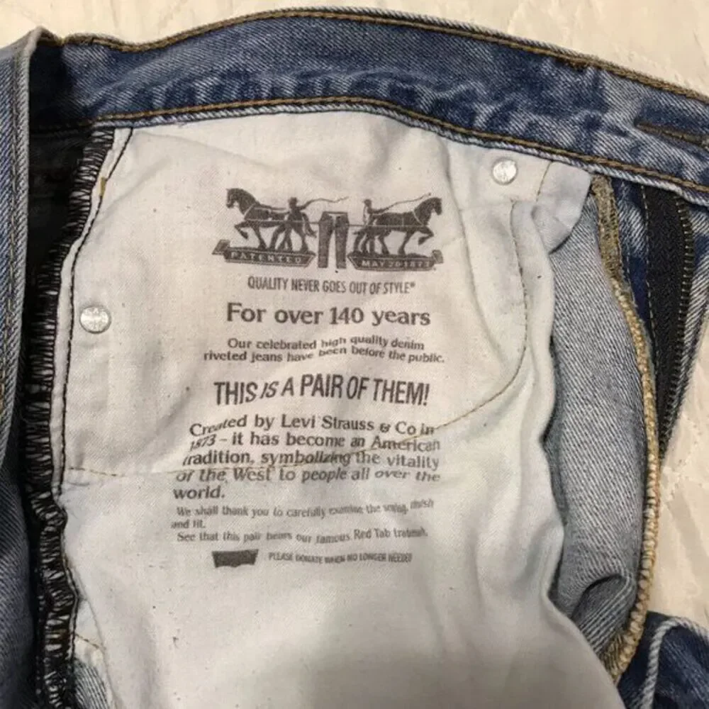 Levis Classic 505‎ well worn faded blue jeans 34X30